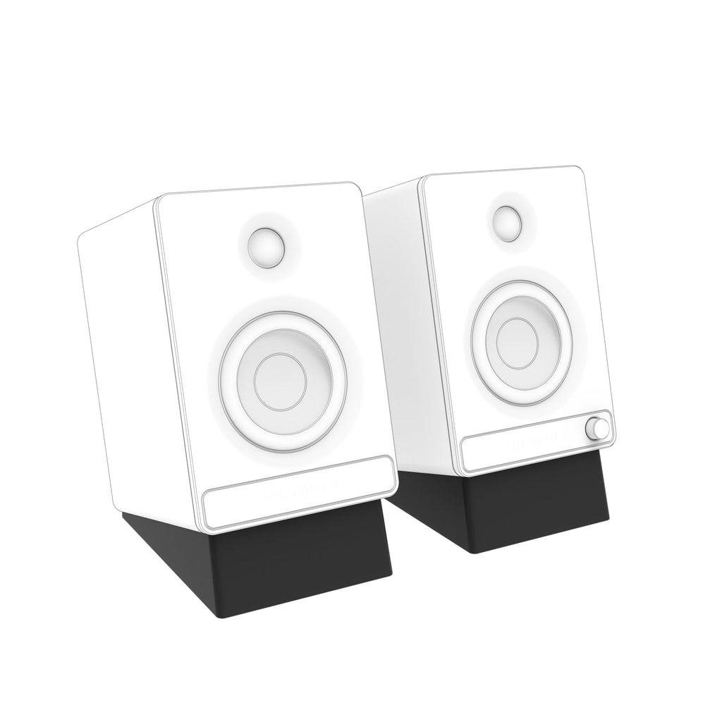 Angled Bookshelf Speaker Stands - Pair-Classic Vinyl Record