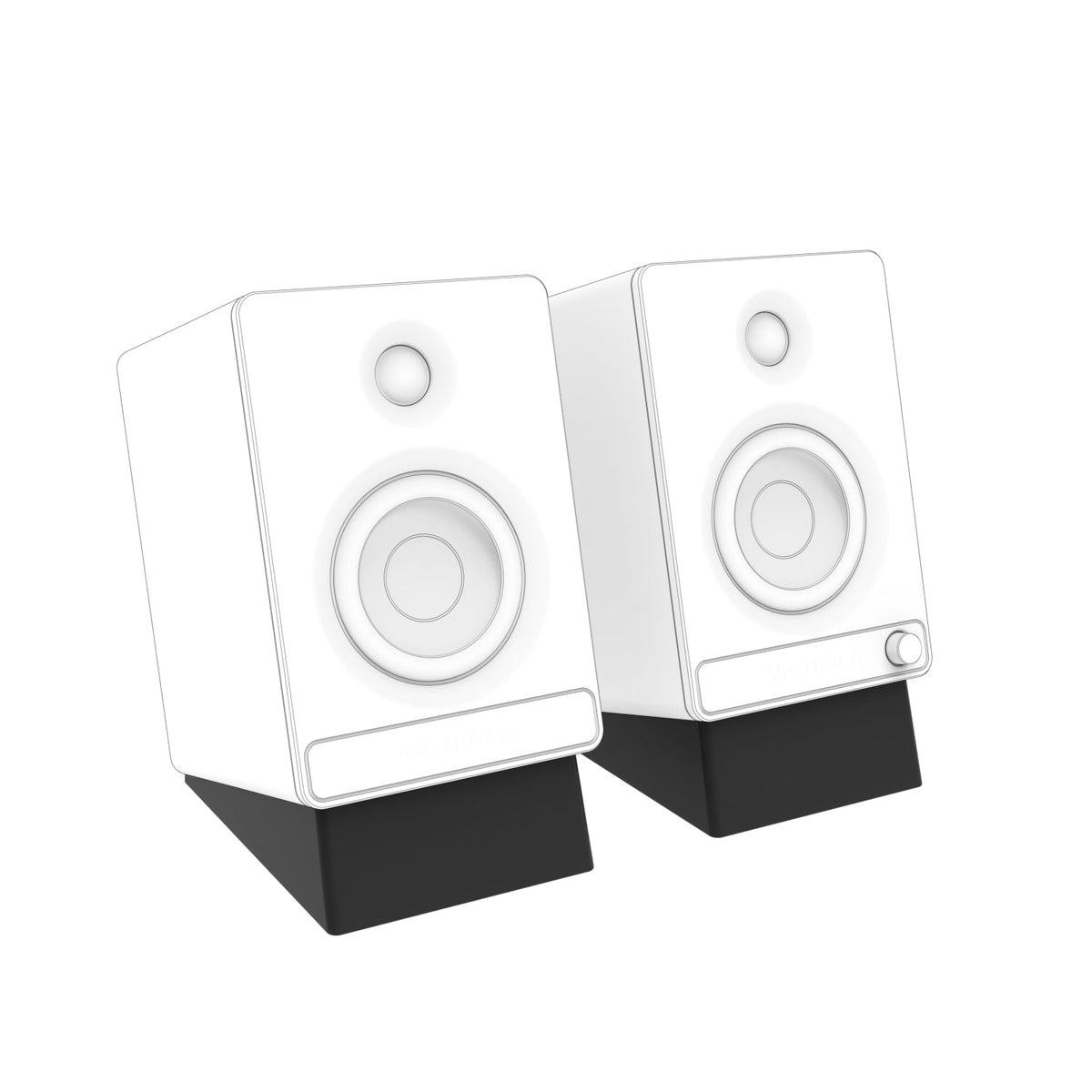 Angled Bookshelf Speaker Stands - Pair-Classic Vinyl Record