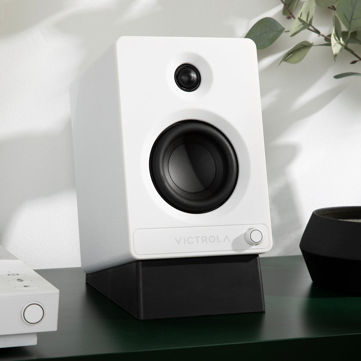 Angled Bookshelf Speaker Stands - Pair-Classic Vinyl Record