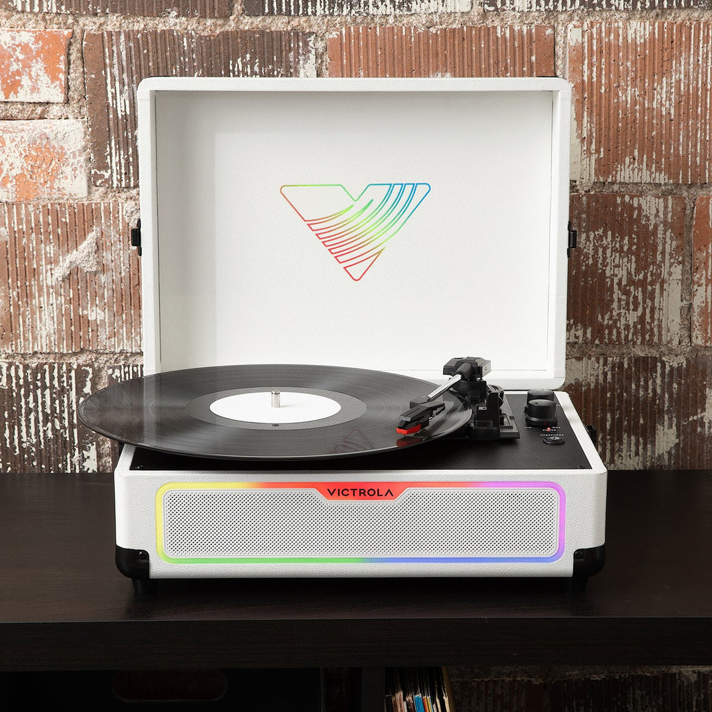 Journey Glow Illuminated Suitcase Record Player-Classic Vinyl Record