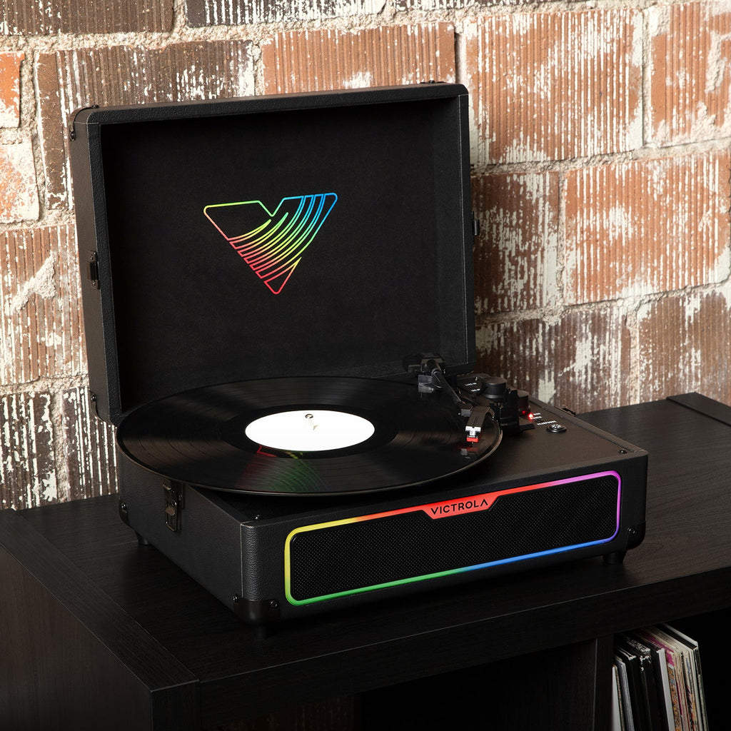 Journey Glow Illuminated Suitcase Record Player-Classic Vinyl Record
