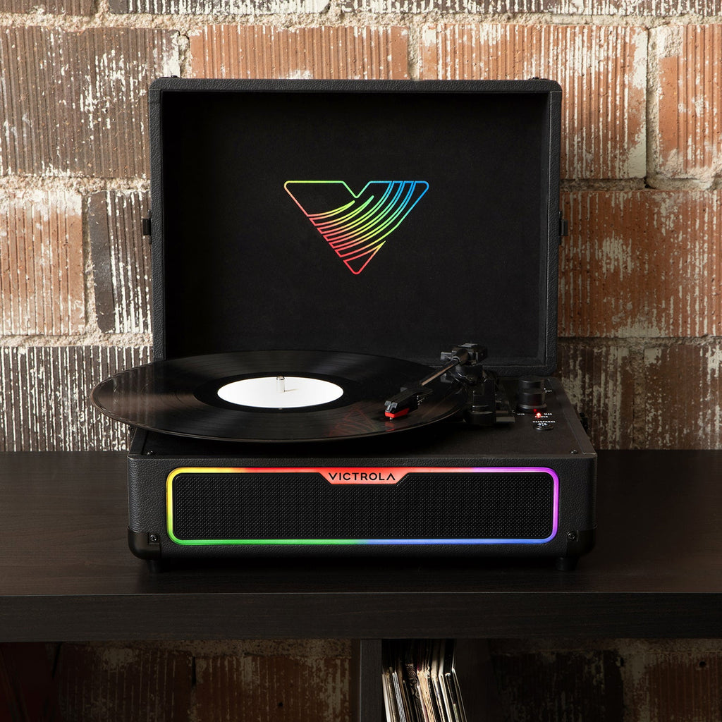 Journey Glow Illuminated Suitcase Record Player-Classic Vinyl Record