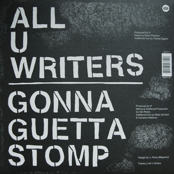 !!! - All U Writers / Gonna Guetta Stomp (VINYL 12") | Mint (M) Mint (M)-Classic Vinyl Record