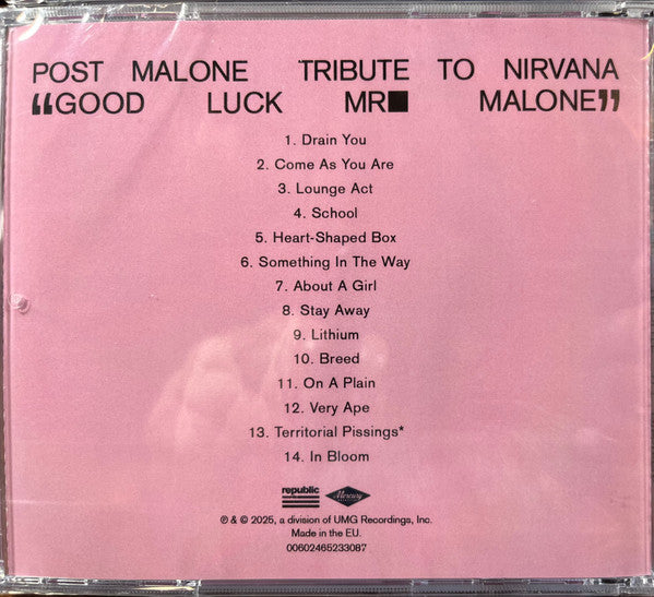 Post Malone - Nirvana Tribute (UNOFFICIAL CD) | Mint (M) Mint (M)-Classic Vinyl Record