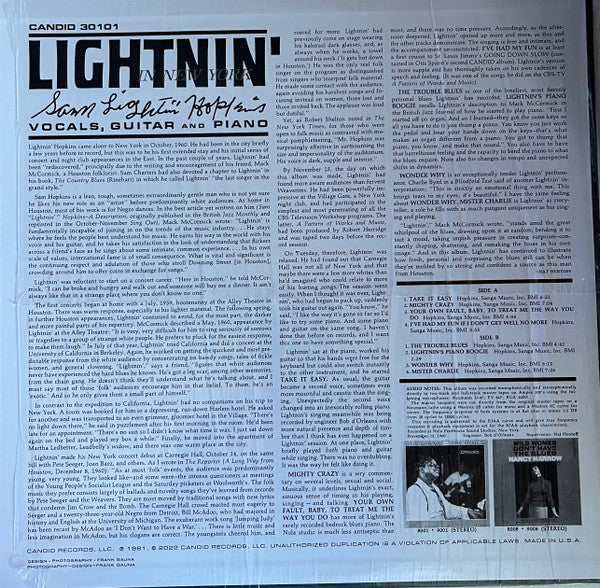 Lightnin' Hopkins - Lightnin' In New York | Mint (M) Mint (M)-Classic Vinyl Record