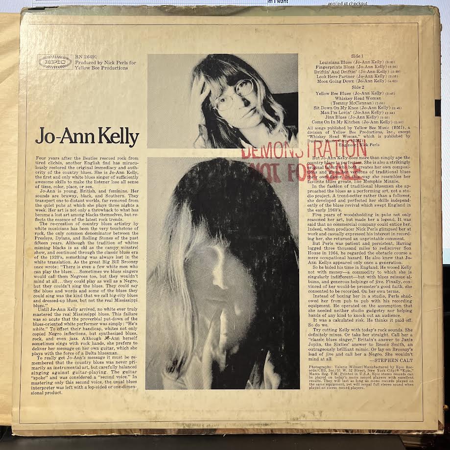 Jo-Ann Kelly - Jo-Ann Kelly (VINYL) | Excellent+ (EX+) Very Good (VG)-Classic Vinyl Record