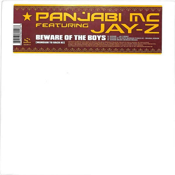 PANJABI MC - Beware Of The Boys (Mundian To Bach Ke)(VINYL 12" SINGLE SEQUENCE SEQ 8012-6 2003) | Excellent (EX) Near Mint (NM)-Classic Vinyl Record