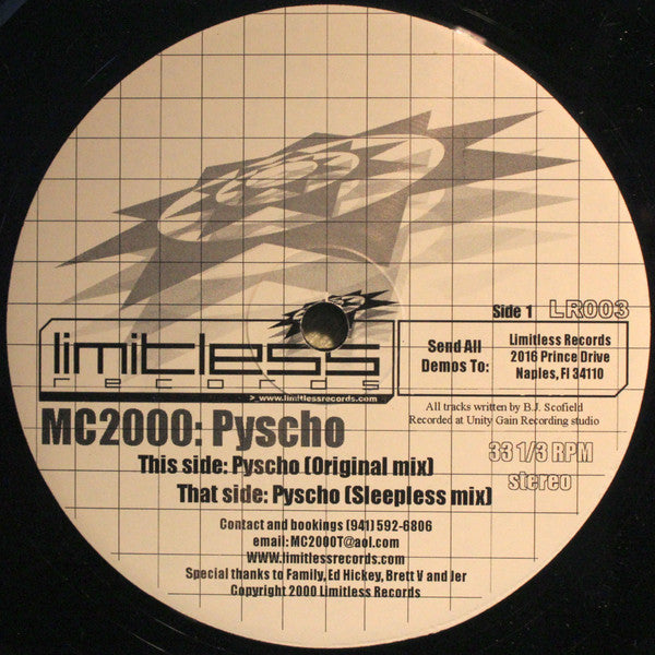 mc2000 - Psycho (VINYL) | Near Mint (NM) Generic-Classic Vinyl Record
