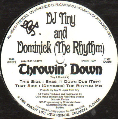 Tiny & Dominick - Throwin' Down (VINYL LP) | Very Good (VG) Very Good (VG)-Classic Vinyl Record