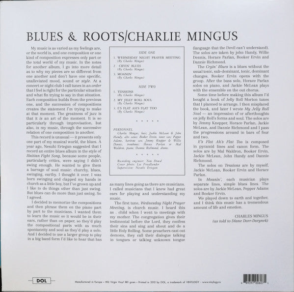 Charles Mingus Blues & Roots DOL LP, Album, RE, Blu Mint (M) Mint (M)-Classic Vinyl Record