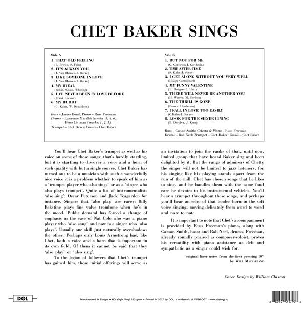 Chet Baker Sings | Mint (M) Mint (M)-Classic Vinyl Record