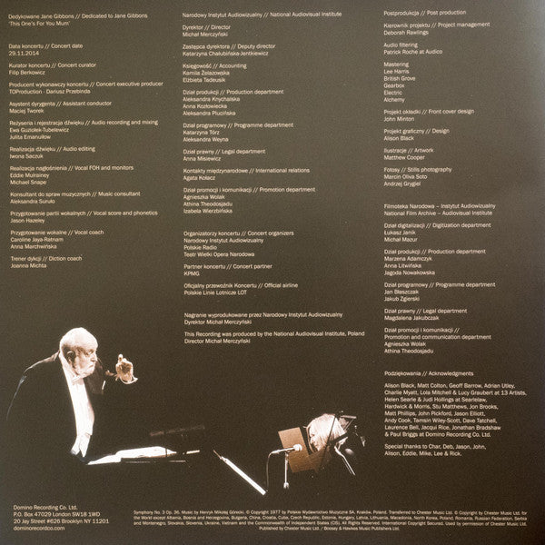 Henryk Górecki - Symphony No. 3 (Symphony Of Sorrowful Songs) Op. 36 | Mint (M) Mint (M)-Classic Vinyl Record