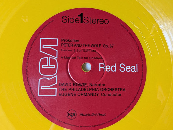 David Bowie & The Philadelphia Orchestra - Peter And The Wolf / Young Person's Guide To The Orchestra (YELLOW VINYL) | Mint (M) Mint (M)-Classic Vinyl Record