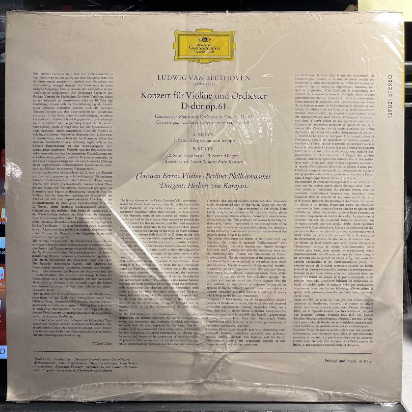 Violin Concerto | Mint (M) Near Mint (NM)-Classic Vinyl Record