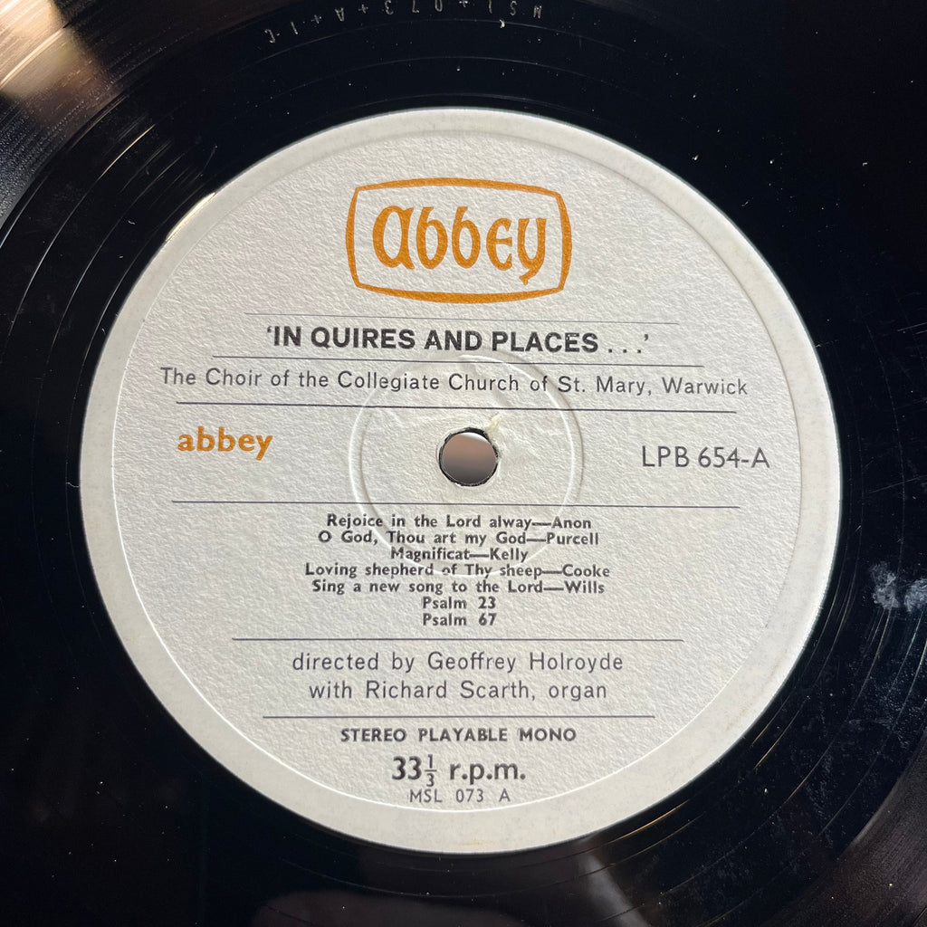 Choir of the Collegiate Church of St. Mary of Warw - 'In Quires And Places...' (VINYL) | Excellent+ (EX+) Near Mint- (NM-)-Classic Vinyl Record