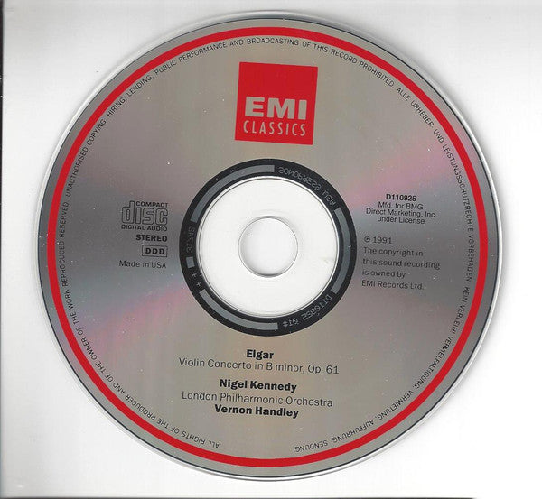 Sir Edward Elgar - Violin Concerto (CD) | Near Mint (NM) Near Mint (NM)-Classic Vinyl Record