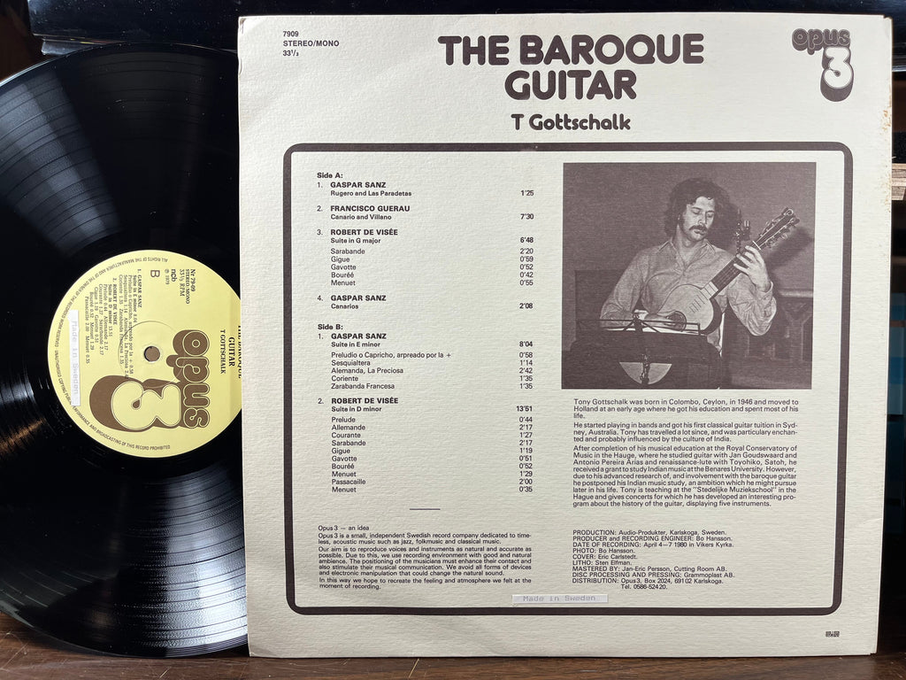 Tony Gottschalk - The Baroque Guitar (VINYL) | Near Mint (NM) Excellent+ (EX+)-Classic Vinyl Record