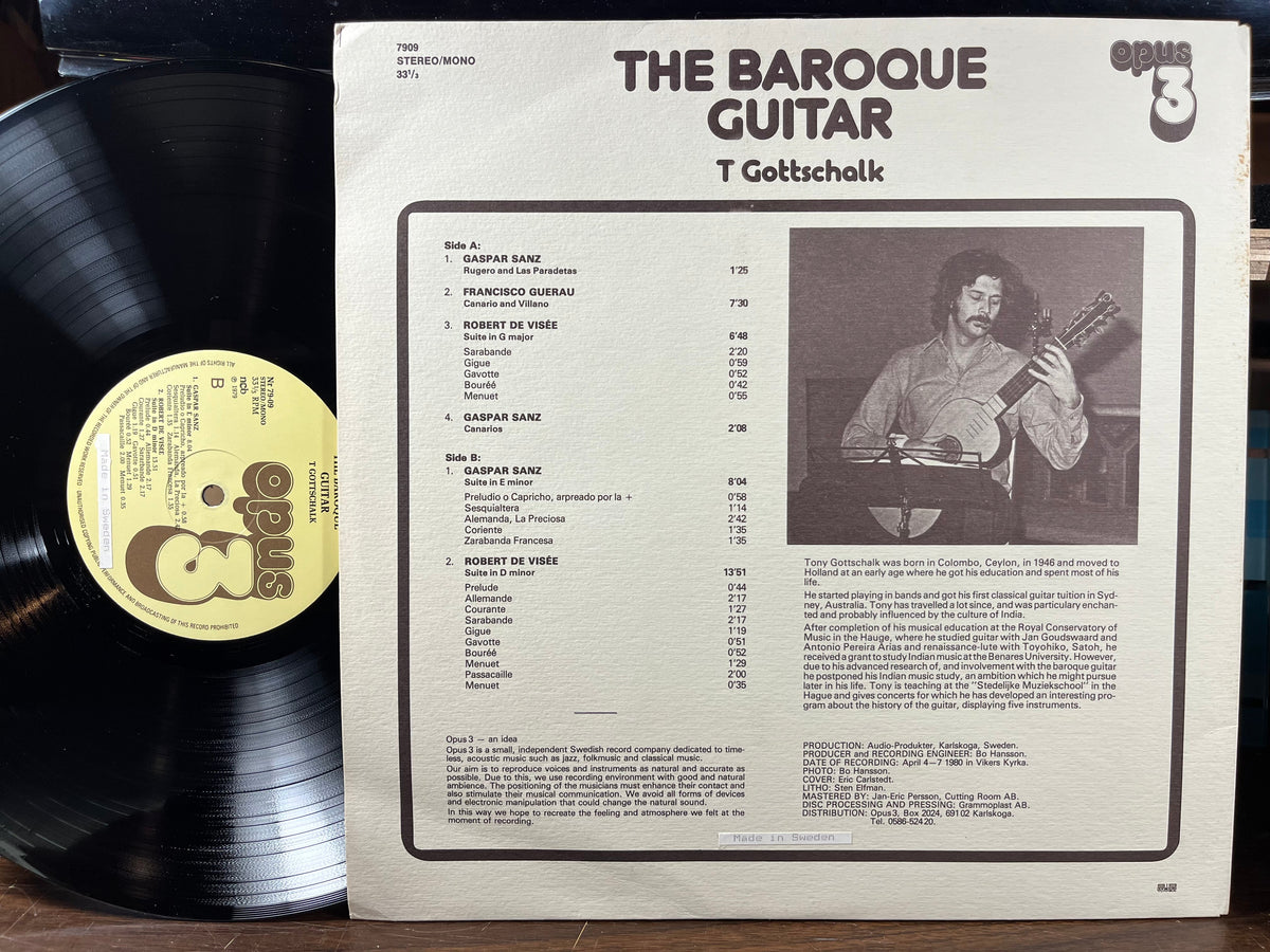 Tony Gottschalk - The Baroque Guitar (VINYL) | Near Mint (NM) Excellent+ (EX+)-Classic Vinyl Record