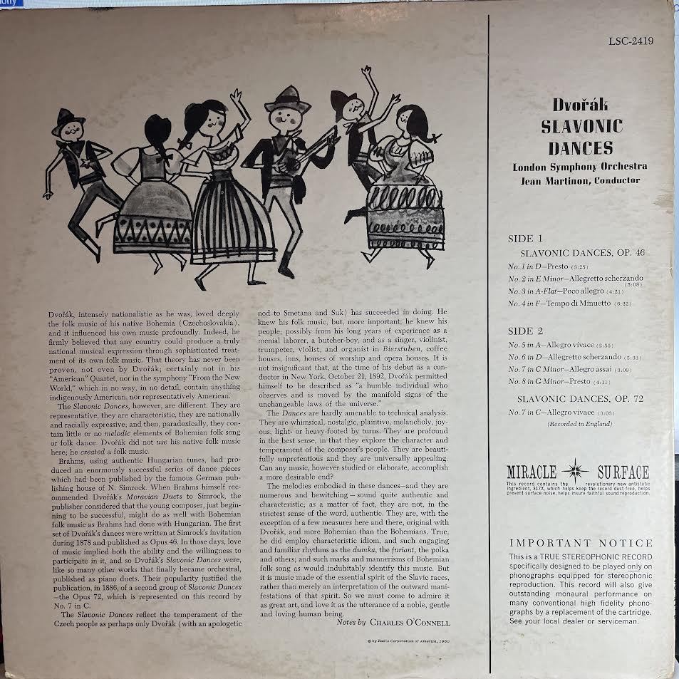 Antonín Dvořák - Slavonic Dances (VINYL) | Very Good Plus (VG+) Very Good Plus (VG+)-Classic Vinyl Record