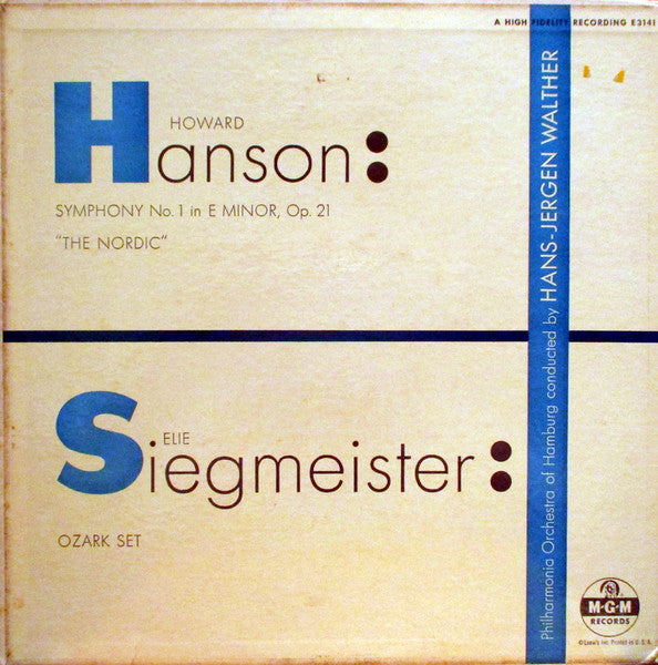 Howard Hanson - Symphony No. 1 - The Nordic / Ozark Set | Very Good (VG) Very Good Plus (VG+)-Classic Vinyl Record