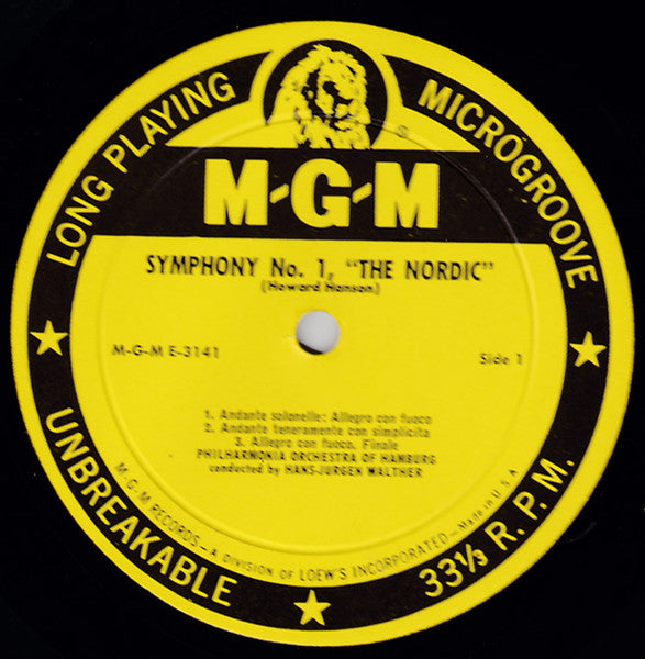 Howard Hanson - Symphony No. 1 - The Nordic / Ozark Set | Very Good (VG) Very Good Plus (VG+)-Classic Vinyl Record