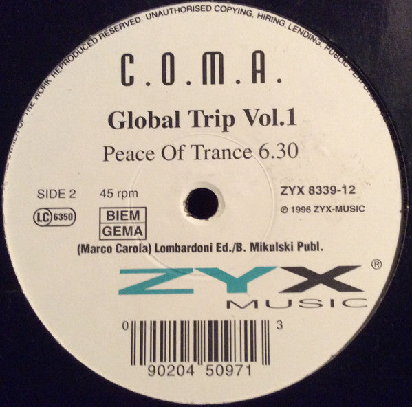 C.O.M.A. - Global Trip Vol. 1 | Very Good Plus (VG+) Generic-Classic Vinyl Record