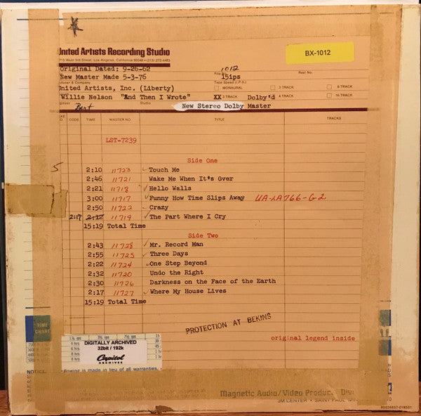 Willie Nelson - ... And Then I Wrote (TRANSLUCENT BLUE VINYL) | Mint (M) Mint (M)-Classic Vinyl Record