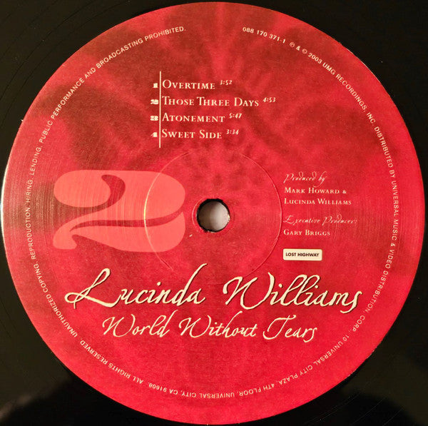 Lucinda Williams - World Without Tears (2xVINYL) | Mint (M) Mint (M)-Classic Vinyl Record