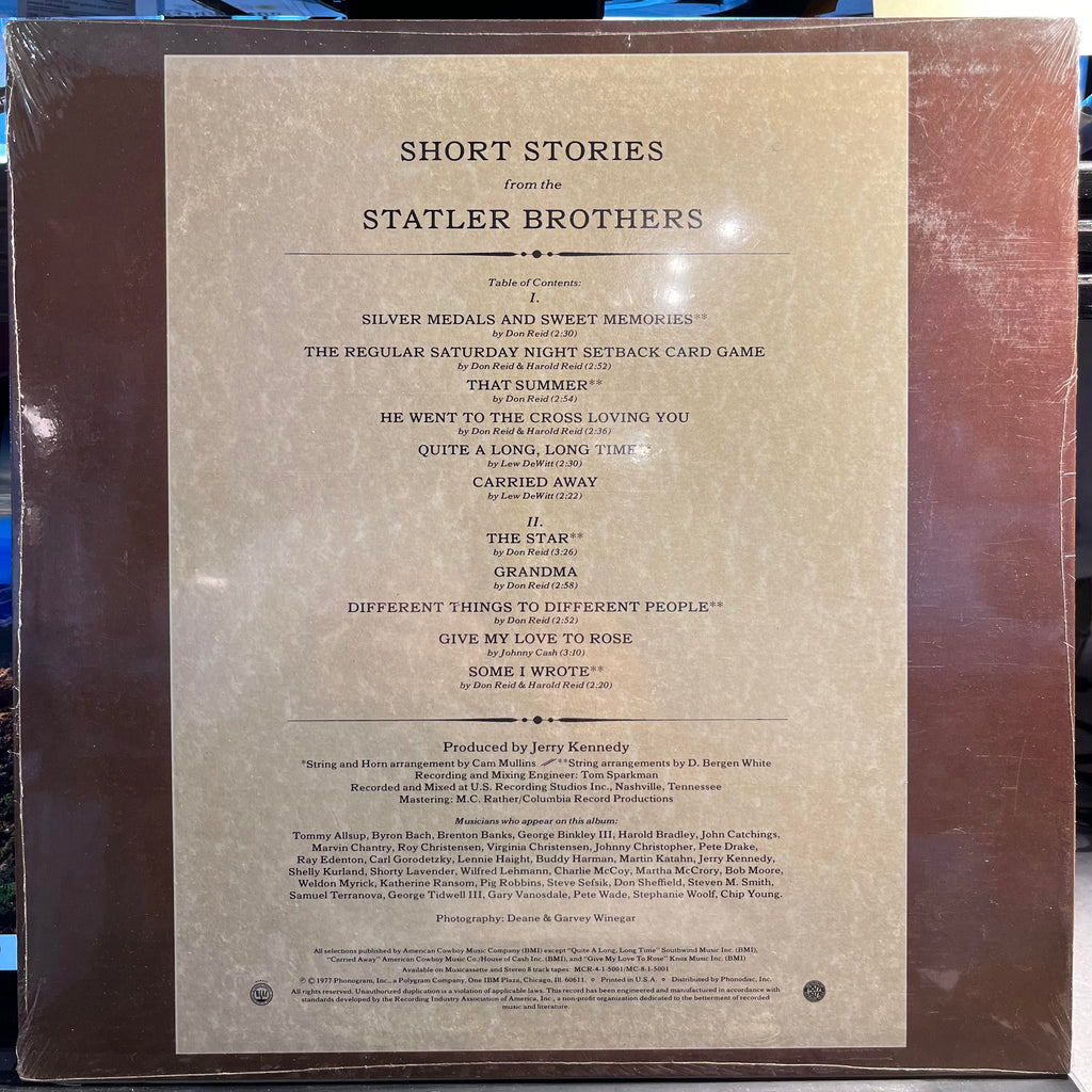 The Statler Brothers - Short Stories *SEALED* | Mint (M) Mint (M)-Classic Vinyl Record