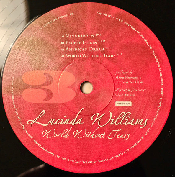 Lucinda Williams - World Without Tears (2xVINYL) | Mint (M) Mint (M)-Classic Vinyl Record