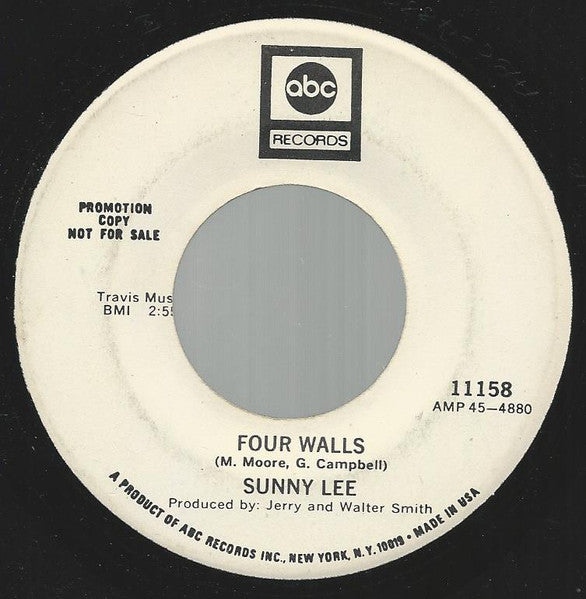 Sunny Lee - Four Walls / The Man They Sweep Up Off The Floor (7" VINYL) | Excellent+ (EX+) Excellent (EX)-Classic Vinyl Record