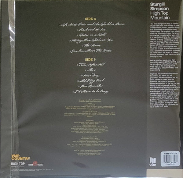 Sturgill Simpson - High Top Mountain: 10th Anniversary (VMP - COKE BOTTLE CLEAR VINYL) | Mint (M) Mint (M)-Classic Vinyl Record