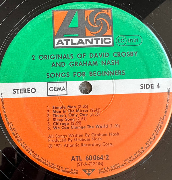 David Crosby / Graham Nash - 2 Originals Of David Crosby & Graham Nash | Near Mint (NM) Near Mint (NM)-Classic Vinyl Record