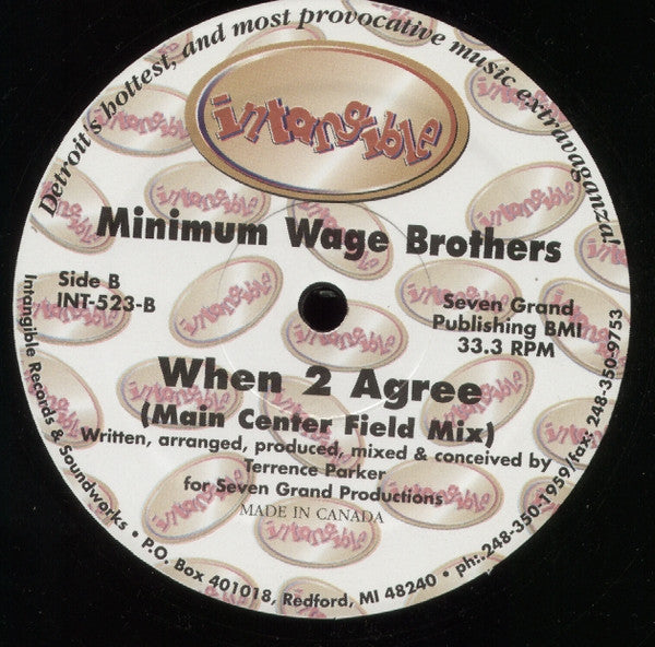 Minimum Wage Brothers - When 2 Agree (VINYL) | Excellent+ (EX+) Generic-Classic Vinyl Record