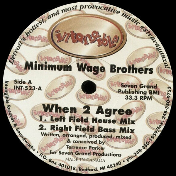 Minimum Wage Brothers - When 2 Agree (VINYL) | Excellent+ (EX+) Generic-Classic Vinyl Record