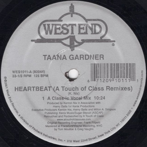 Taana Gardner - Heartbeat (A Touch Of Class Remixes) 12" VINYL) | Near Mint (NM) Near Mint (NM)-Classic Vinyl Record