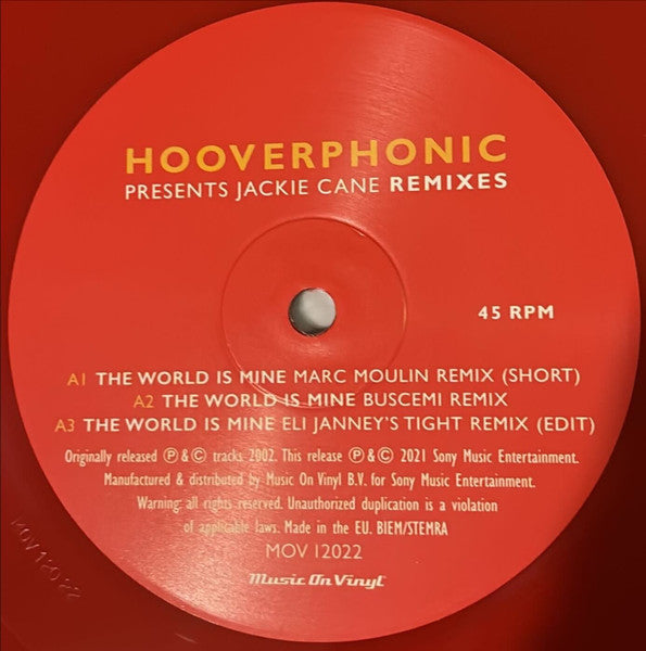 Hooverphonic - Presents Jackie Cane Remixes (VINYL) | Mint (M) Mint (M)-Classic Vinyl Record