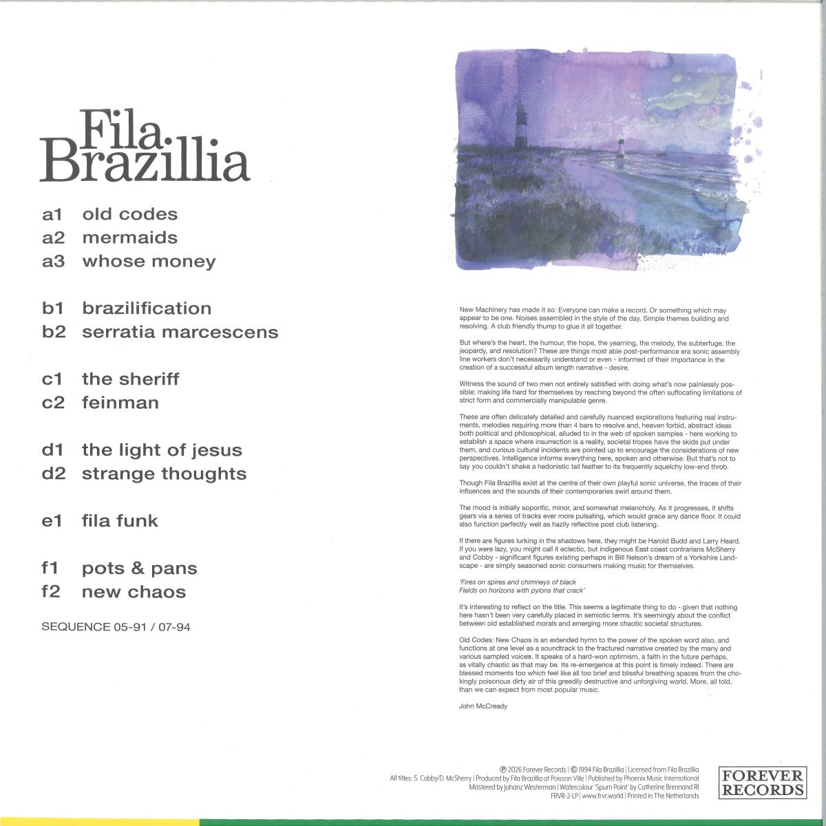 Fila Brazillia - Old Codes New Chaos (VINYL 3xLP Forever Records FRVR-2-LP) | NEW Mint (M) Mint (M)-Classic Vinyl Record