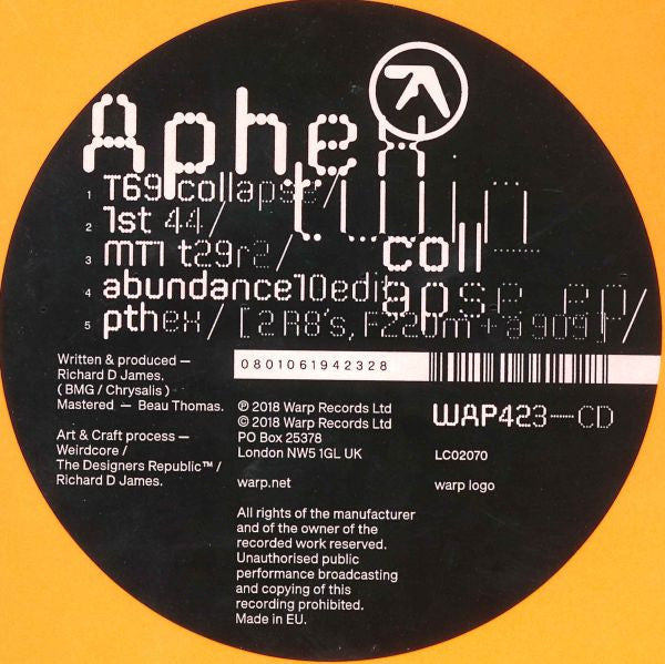 Aphex Twin - Collapse EP (CD) | Mint (M) Mint (M)-Classic Vinyl Record