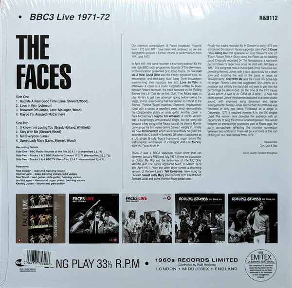 Faces Live (BBC3 - Live 1971-1972) | Mint (M) Mint (M)-Classic Vinyl Record