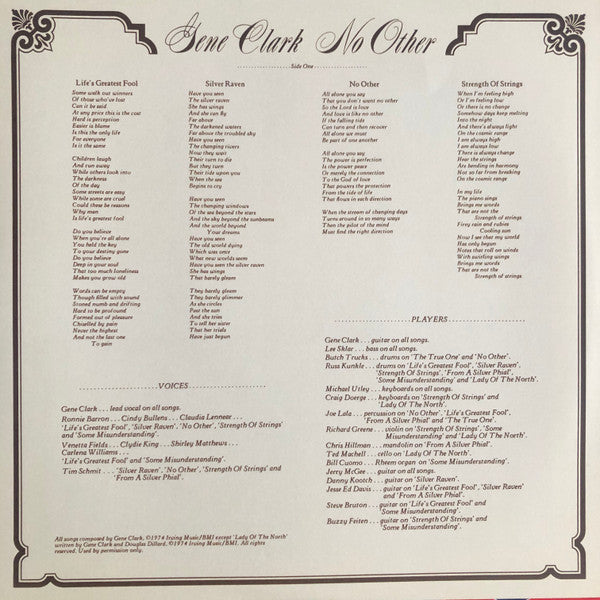 Gene Clark - No Other | Mint (M) Mint (M)-Classic Vinyl Record