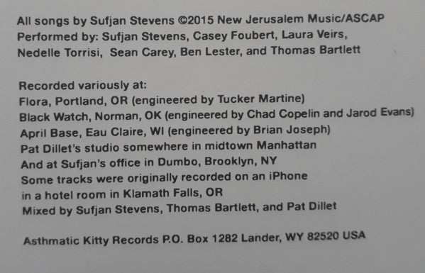 Sufjan Stevens - Carrie & Lowell | Mint (M) Mint (M)-Classic Vinyl Record
