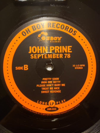 John Prine - September 78 (VINYL) | Mint (M) Mint (M)-Classic Vinyl Record