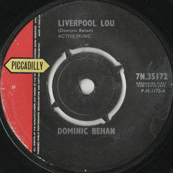 Dominic Behan - Liverpool Lou (7" VINYL) | Excellent+ (EX+) Generic-Classic Vinyl Record