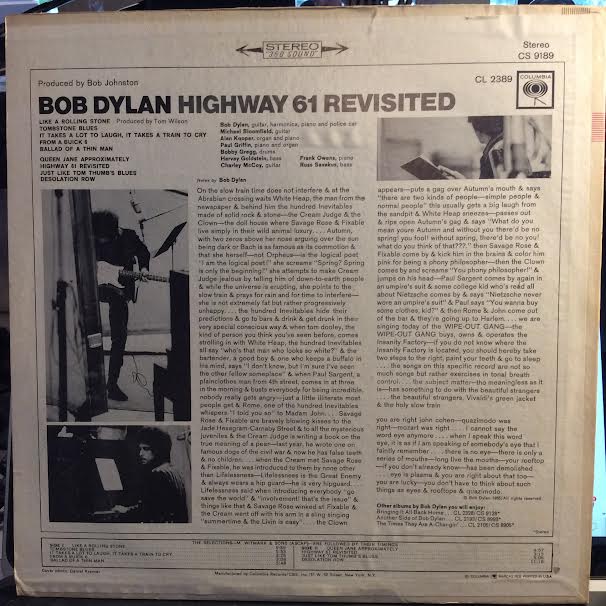 Bob Dylan - Highway 61 Revisited (VINYL) | Very Good Plus (VG+)-Classic Vinyl Record
