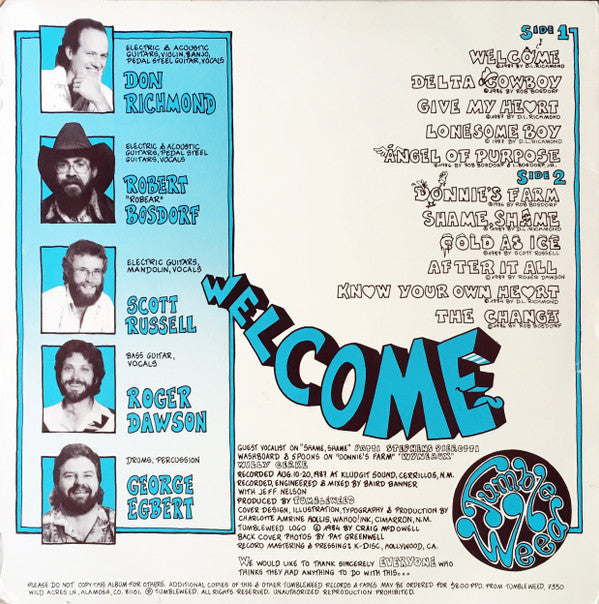 Tumbleweed (7) - Welcome | Mint (M) Mint (M)-Classic Vinyl Record