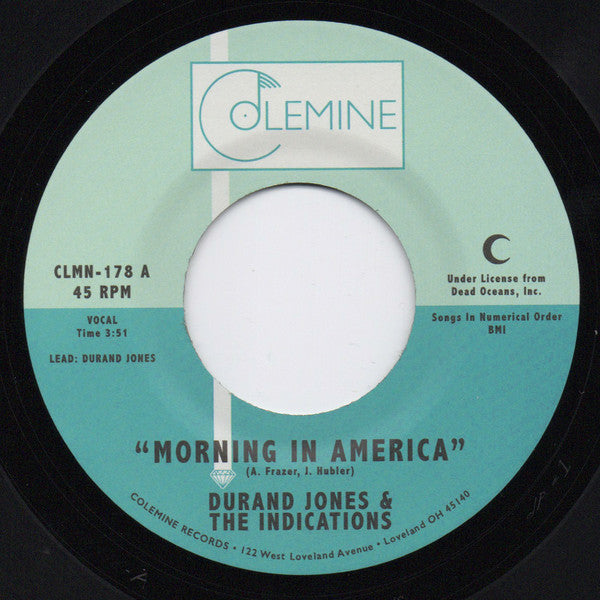 Durand Jones & The Indications - Morning In America / Cruisin' To The Park (7" VINYL) | Mint (M) Mint (M)-Classic Vinyl Record