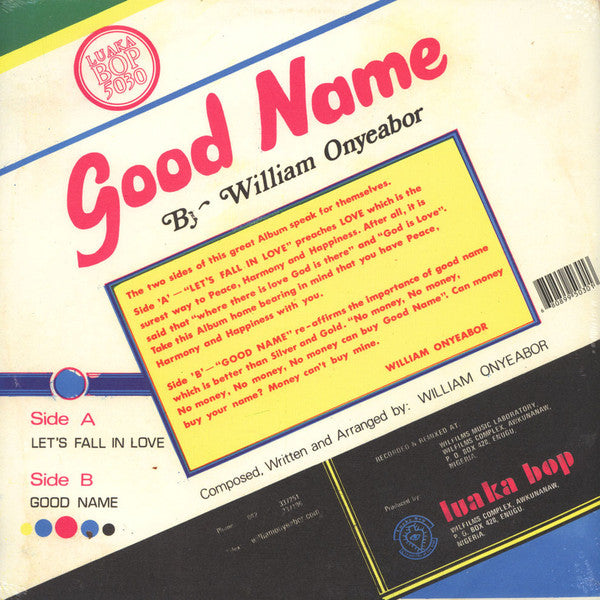 William Onyeabor - Good Name (VINYL) | Mint (M) Mint (M)-Classic Vinyl Record