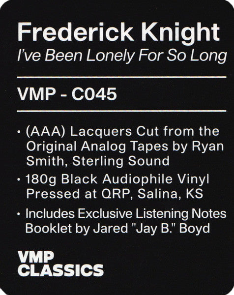 Frederick Knight - I've Been Lonely For So Long (VINYL / VMP) | Mint (M) Mint (M)-Classic Vinyl Record
