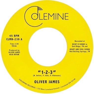 Oliver James - 1-2-3 / Nothing Is Forever (7" VINYL) | Mint (M) Mint (M)-Classic Vinyl Record